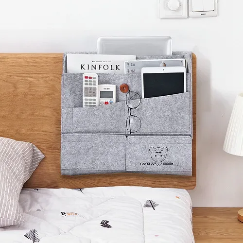 Felt bedside storage bag
